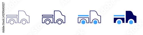 Truck driver training icon in 4 different styles. Thin Line, Line, Bold Line, Duotone. Duotone style. Editable stroke