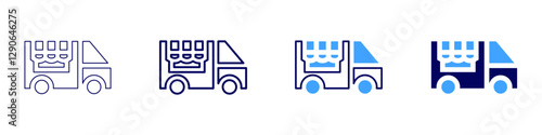 Truck leasing icon in 4 different styles. Thin Line, Line, Bold Line, Duotone. Duotone style. Editable stroke