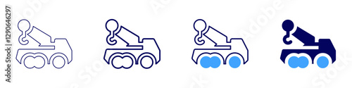 Truck leasing options icon in 4 different styles. Thin Line, Line, Bold Line, Duotone. Duotone style. Editable stroke