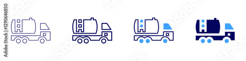 Truck parking lot icon in 4 different styles. Thin Line, Line, Bold Line, Duotone. Duotone style. Editable stroke