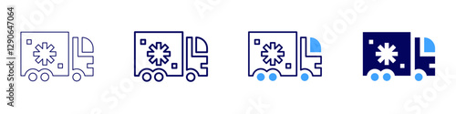 Truck parts distributor icon in 4 different styles. Thin Line, Line, Bold Line, Duotone. Duotone style. Editable stroke
