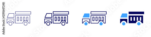 Truck payload capacity icon in 4 different styles. Thin Line, Line, Bold Line, Duotone. Duotone style. Editable stroke