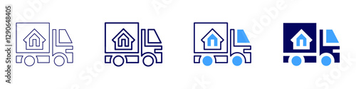 Truck shock absorbers icon in 4 different styles. Thin Line, Line, Bold Line, Duotone. Duotone style. Editable stroke