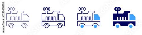 Trucking company icon in 4 different styles. Thin Line, Line, Bold Line, Duotone. Duotone style. Editable stroke