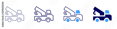 Trucking company services icon in 4 different styles. Thin Line, Line, Bold Line, Duotone. Duotone style. Editable stroke