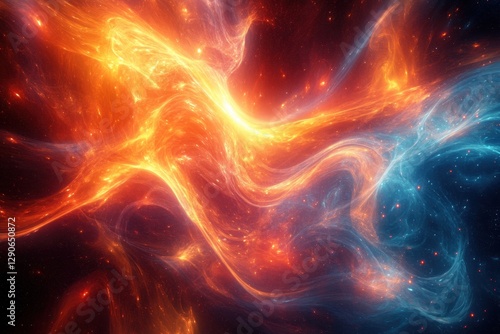 Dynamic energy flow of luminous glows in vivid abstract space digital art cosmic environment bright light effects for creative inspiration