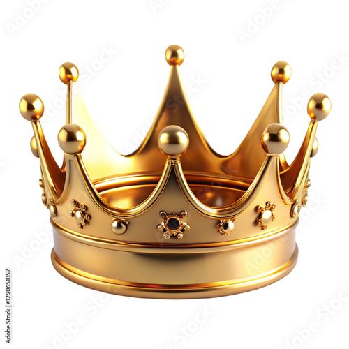 Golden crown isolated on transparent background