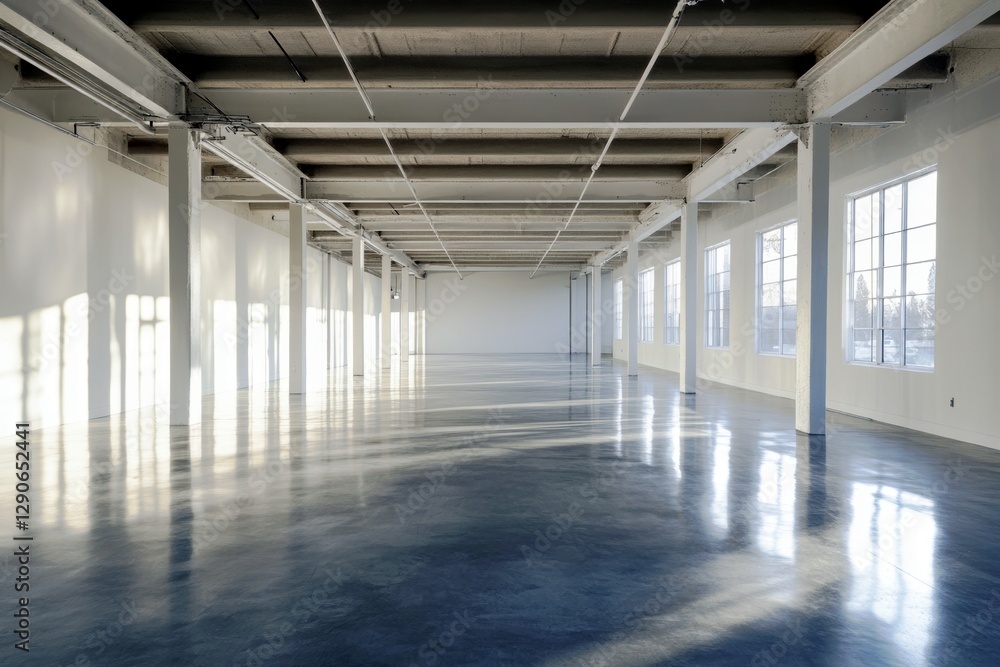 Spacious and Bright Empty Hall with Large Windows and Polished Floor Perfect for Events or Creative Spaces Spacious and Bright Empty Hall with Large Windows and Polished Floor Perfect for Events or Creative Spaces