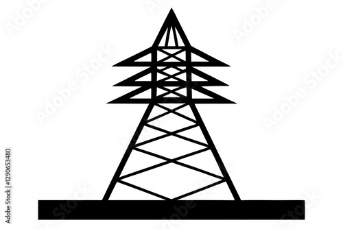 power transmission tower silhouette vector 