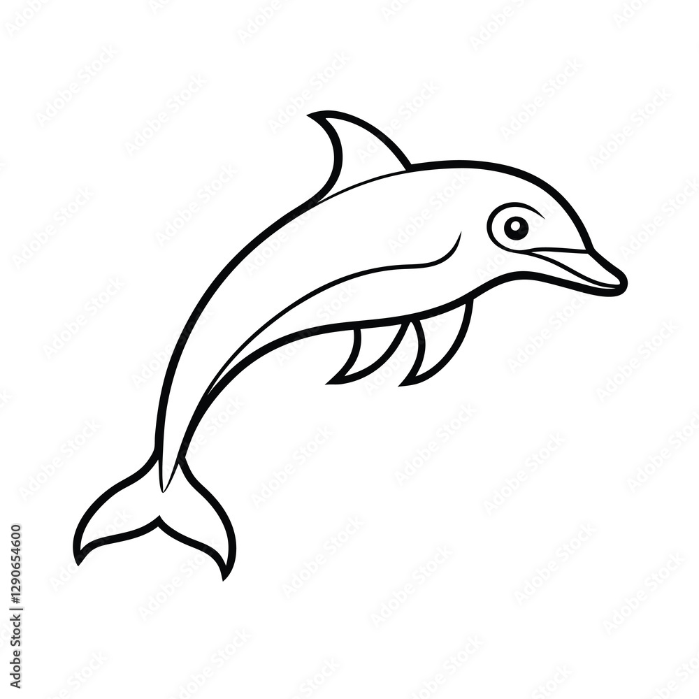 Fototapeta premium Outline of a dolphin
