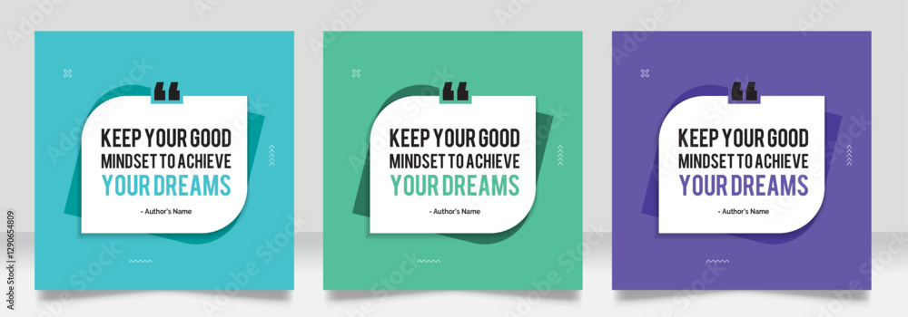 Obraz premium Social media post motivation quote template. 3D bubble testimonial banner, quote, infographic. Good for Inspirational speech bubbles, quote bubbles and text box.