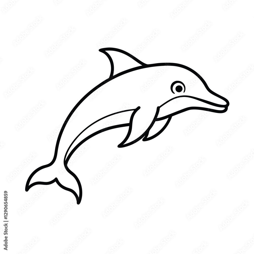 Fototapeta premium Outline of a dolphin