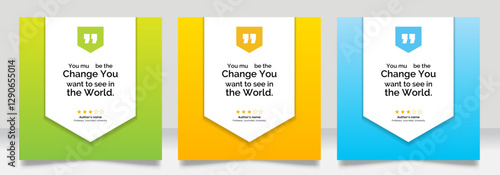 Social media post motivation quote template. 3D bubble testimonial banner, quote, infographic. Good for Inspirational speech bubbles, quote bubbles and text box.
