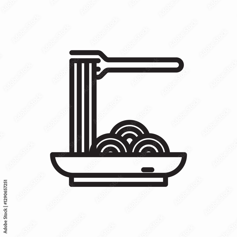 Noodles pasta food icon vector sign Noodles pasta food icon vector sign
