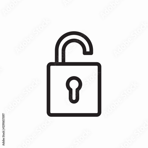 Open padlock security icon vector sign