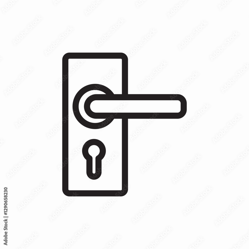 Door handle lock icon vector sign Door handle lock icon vector sign
