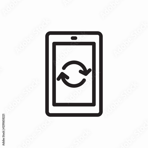 Phone data sync icon vector sign
