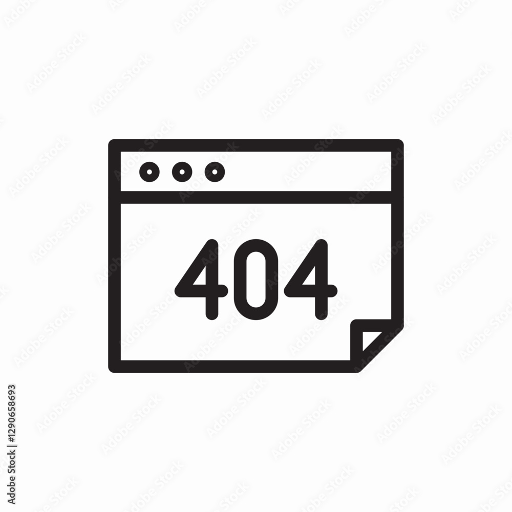 Error page not found icon vector sign Error page not found icon vector sign