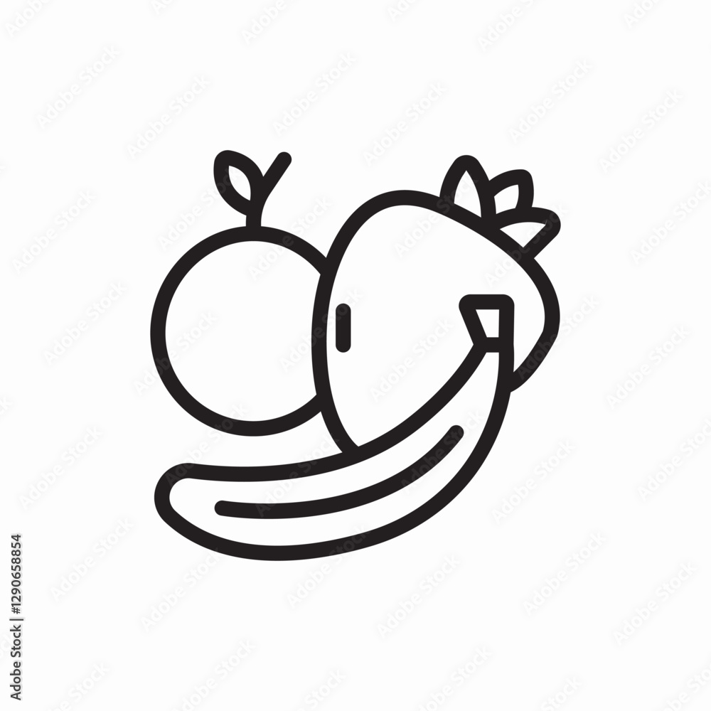 Healthy fruits food icon vector sign Healthy fruits food icon vector sign