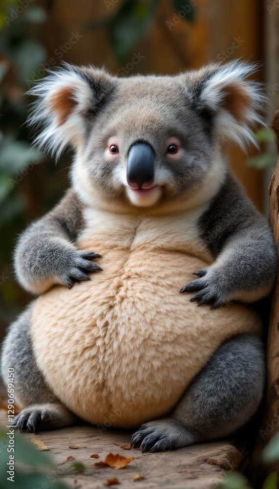 Naklejka premium Overweight and Chubby Koala Cute and Adorable Fat Animal
