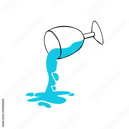 glass vector design spilling water