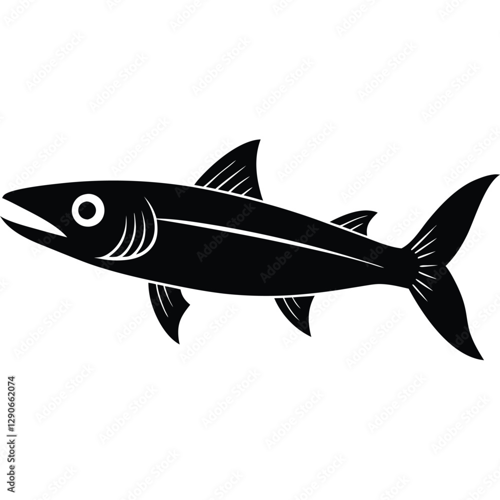 Fototapeta premium Powerful Barracuda Fish Illustration