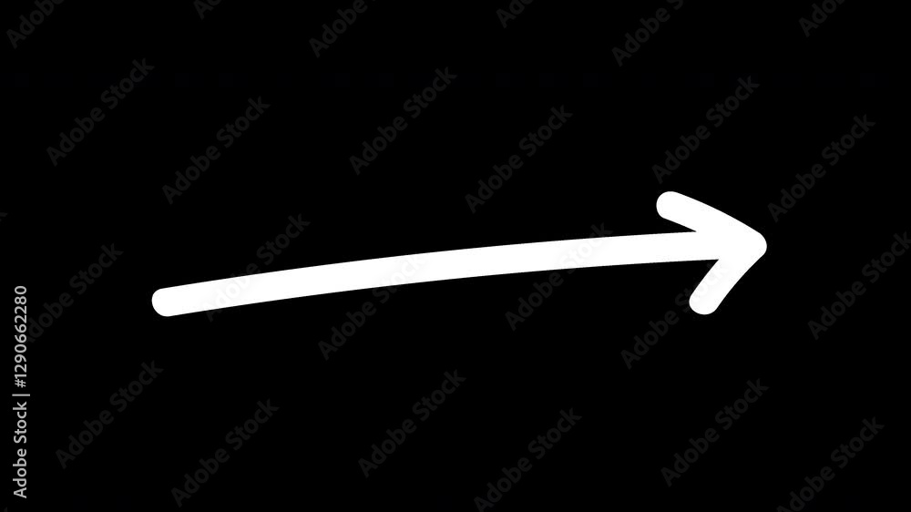Hand drawn arrow animation - left to long right Hand drawn arrow animation - left to long right