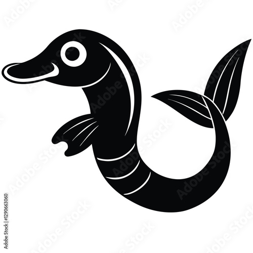 Mysterious Pelican Eel fish Logo Design
