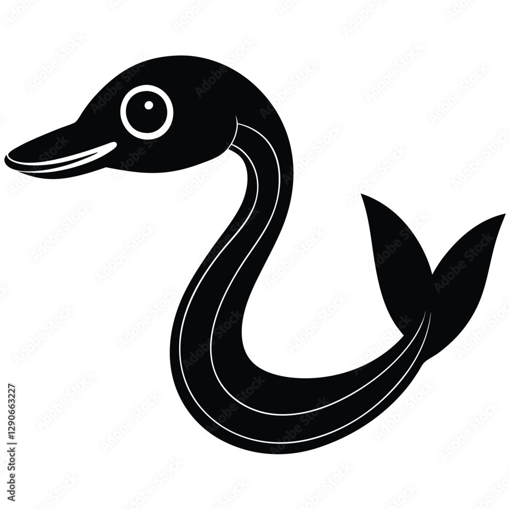 Obraz premium Mysterious Pelican Eel fish Logo Design 