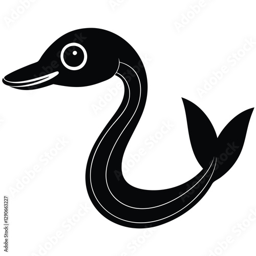 Mysterious Pelican Eel fish Logo Design
