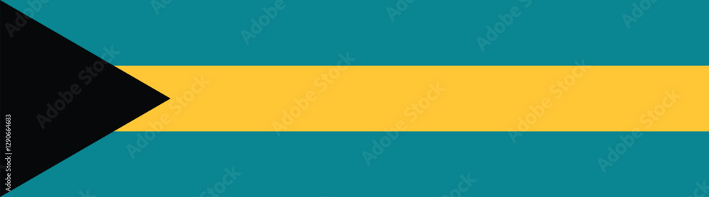 Fototapeta premium Flag of Bahamas. Bahamas flag long banner digital vector illustration