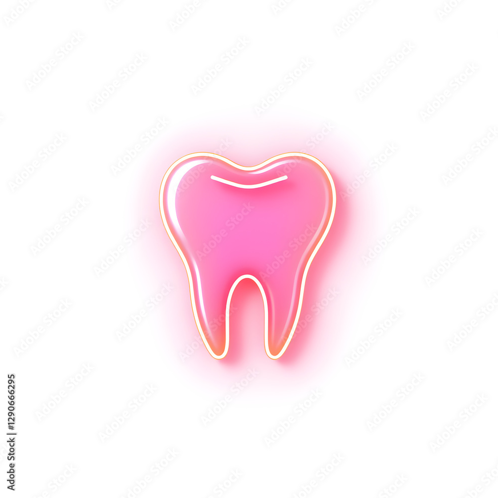 Dentist tooth holographic 3D icon. neon symbol vector illustration isolated on white background. Generative AI Dentist tooth holographic 3D icon. neon symbol vector illustration isolated on white background. Generative AI