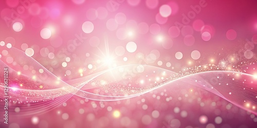 Abstract Pink Gradient Background with White Dots - Soft Curve Design