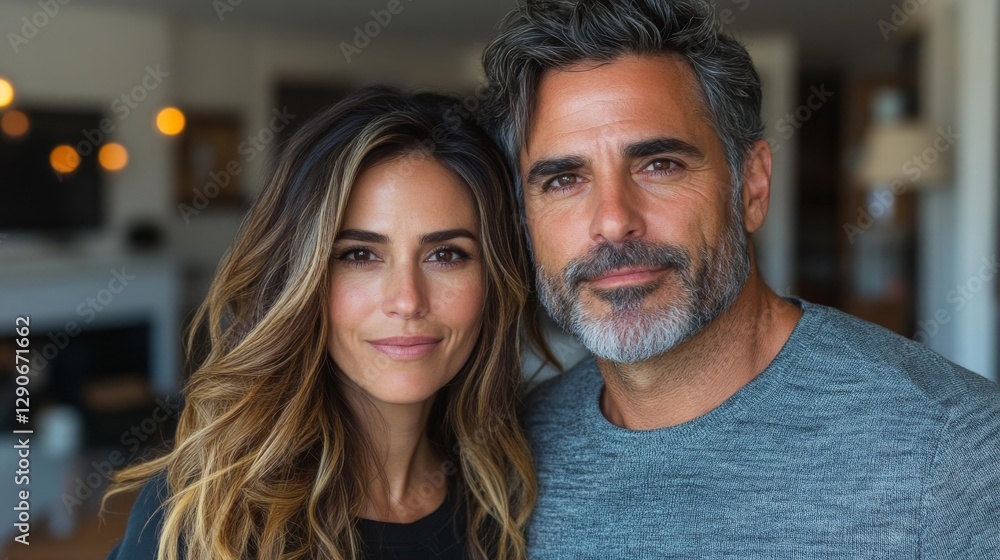 Attractive Mature Couple Portrait in Home Setting Attractive Mature Couple Portrait in Home Setting
