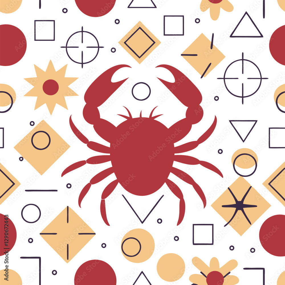 Fototapeta premium Seaside Crab Pattern - Seamless