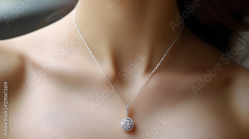 A delicate lariat necklace with a sparkling pendant