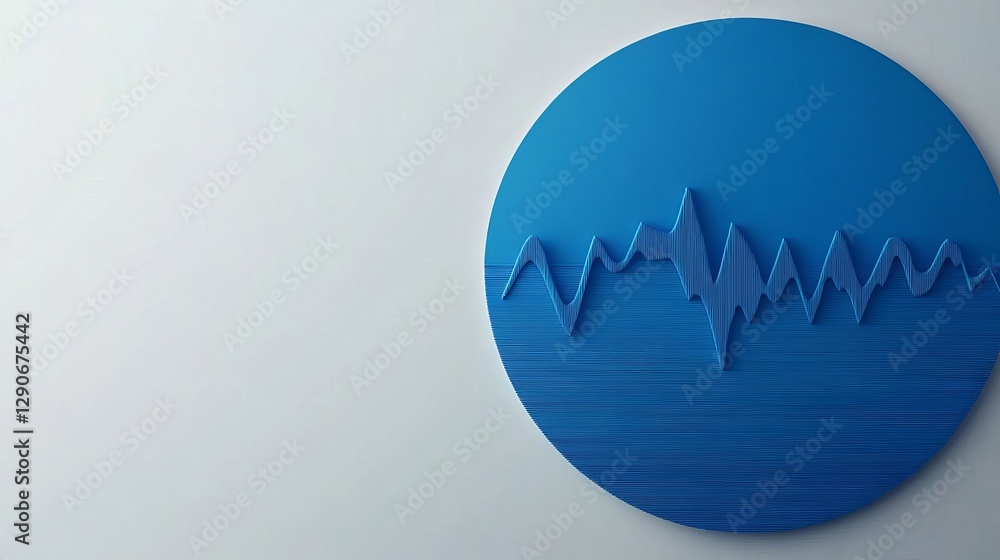 Obraz premium Abstract Blue Circular Graphic Design with Wave Pattern Modern Art Data Visualization