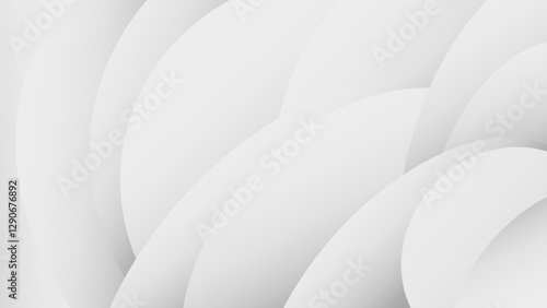 Abstract White Pattern With Curving Overlapping Layers in Modern Design