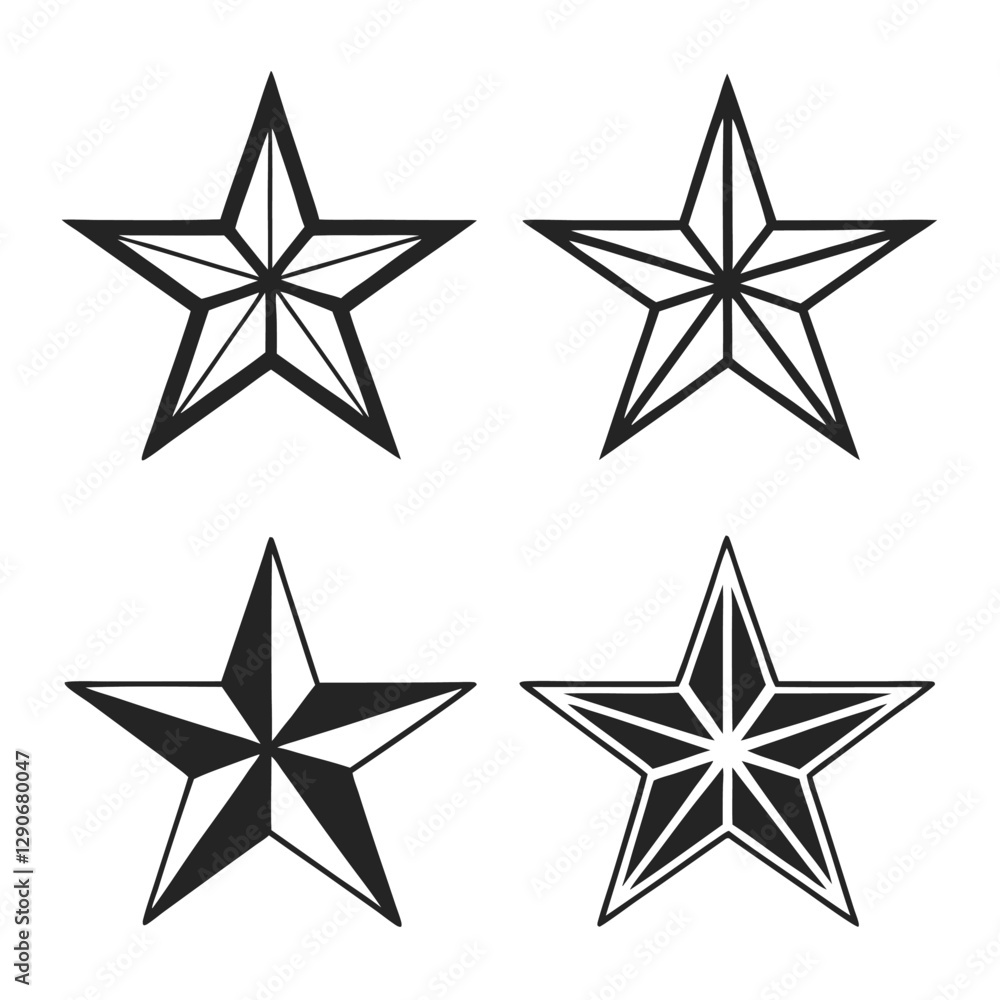 Star Shapes Icon Collection for Graphic Design Star Shapes Icon Collection for Graphic Design