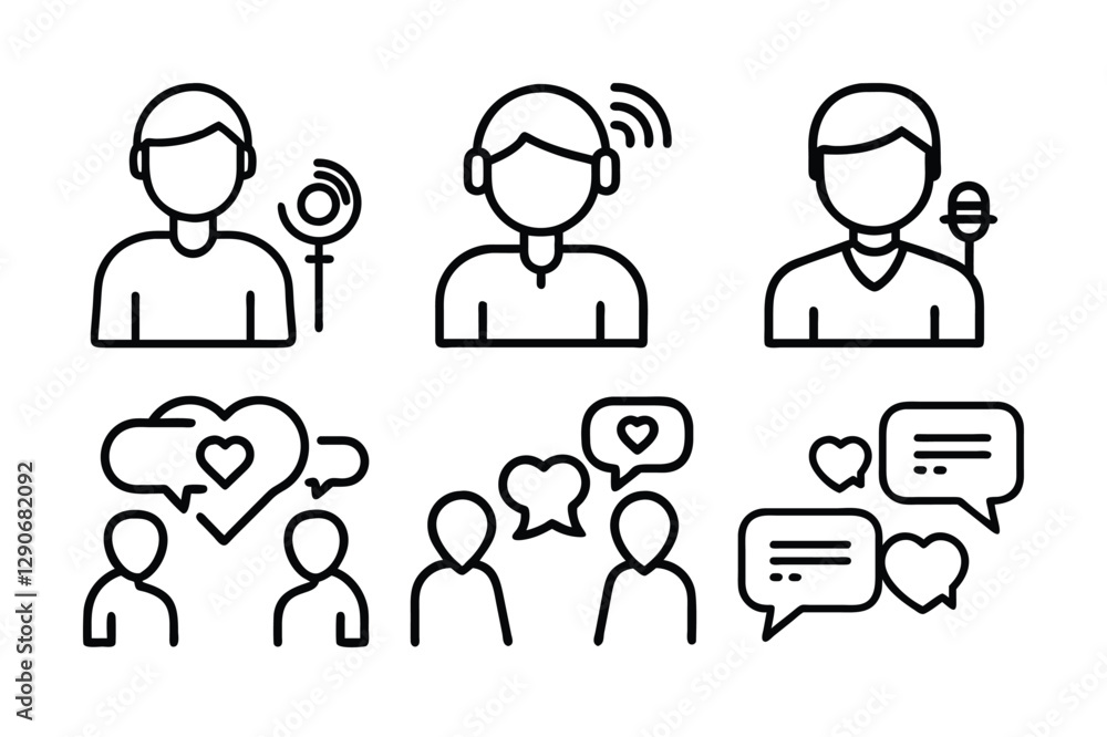 Speaking icon set vector art illustration Speaking icon set vector art illustration