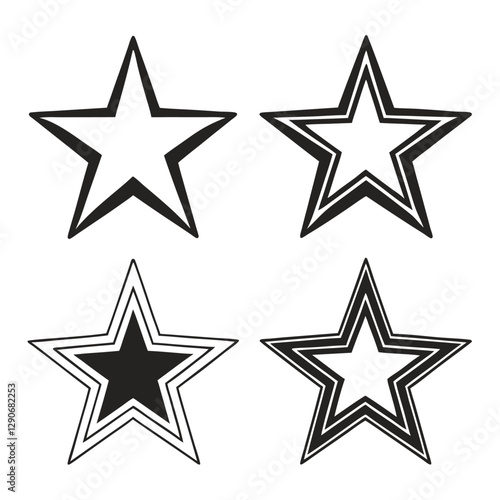 Minimalist Star Shapes Icon Collection