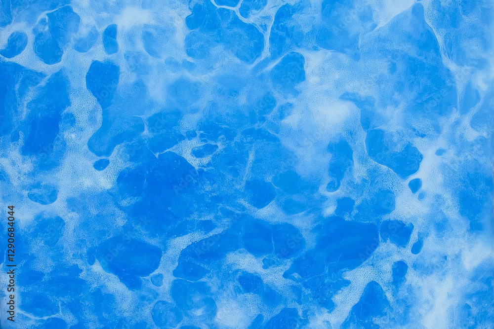 Fototapeta premium Blue and White Marbled Water Surface with Light Reflections Creating an Abstract Fluid Pattern. Generative Ai
