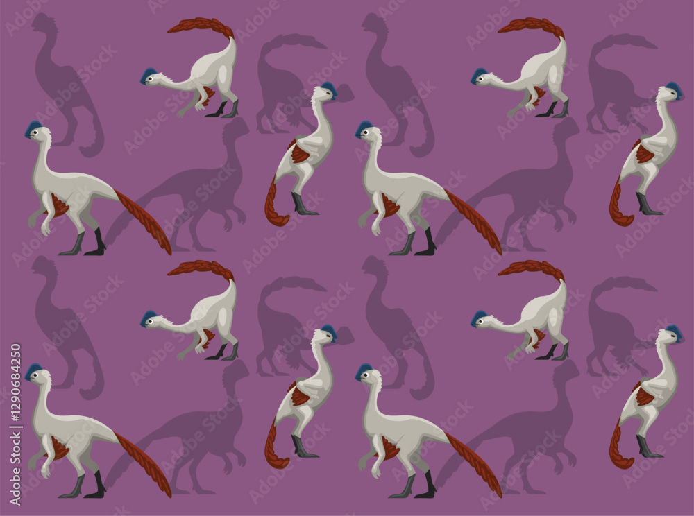 Obraz premium Dinosaur Eoneophron Cute Cartoon Character Seamless Wallpaper Background