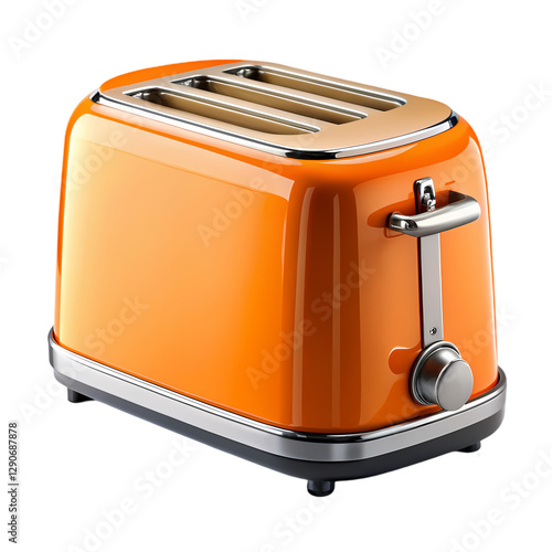 Orange Toaster - 2 Slice Retro Toaster, Kitchen Appliance isolated on transparent background
