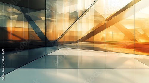 Captivating Diagonal Glass and Light Abstract Background with Warm Color Palette