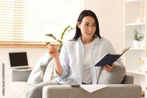 Young asian woman relaxing ...