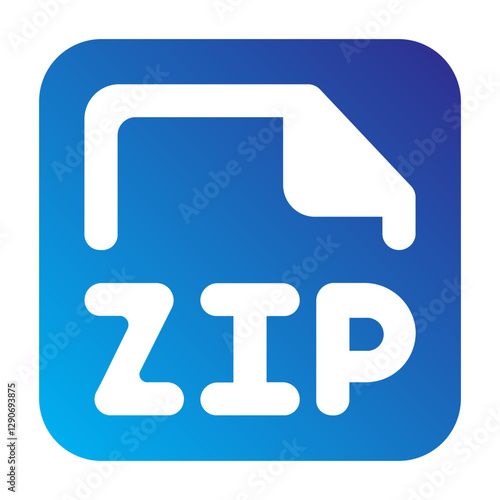 Zip file type solid gradien icon