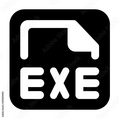 Exe file type solid icon