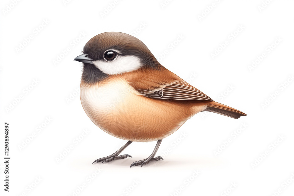 Obraz premium A charming bird illustration showcasing vibrant colors and unique features.