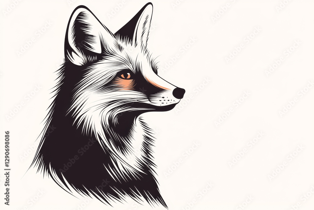 A detailed illustration of a fox showcasing its beautiful features and keen expression. A detailed illustration of a fox showcasing its beautiful features and keen expression.
